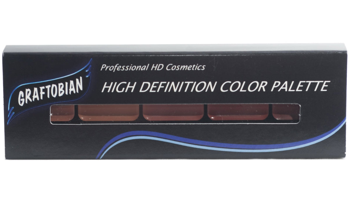 Graftobian HD Glamour Crème Foundation Palette (Blush) - High Definition 5 Color Makeup Palette, Cream Based Foundation Pink and Red Blush Palette for