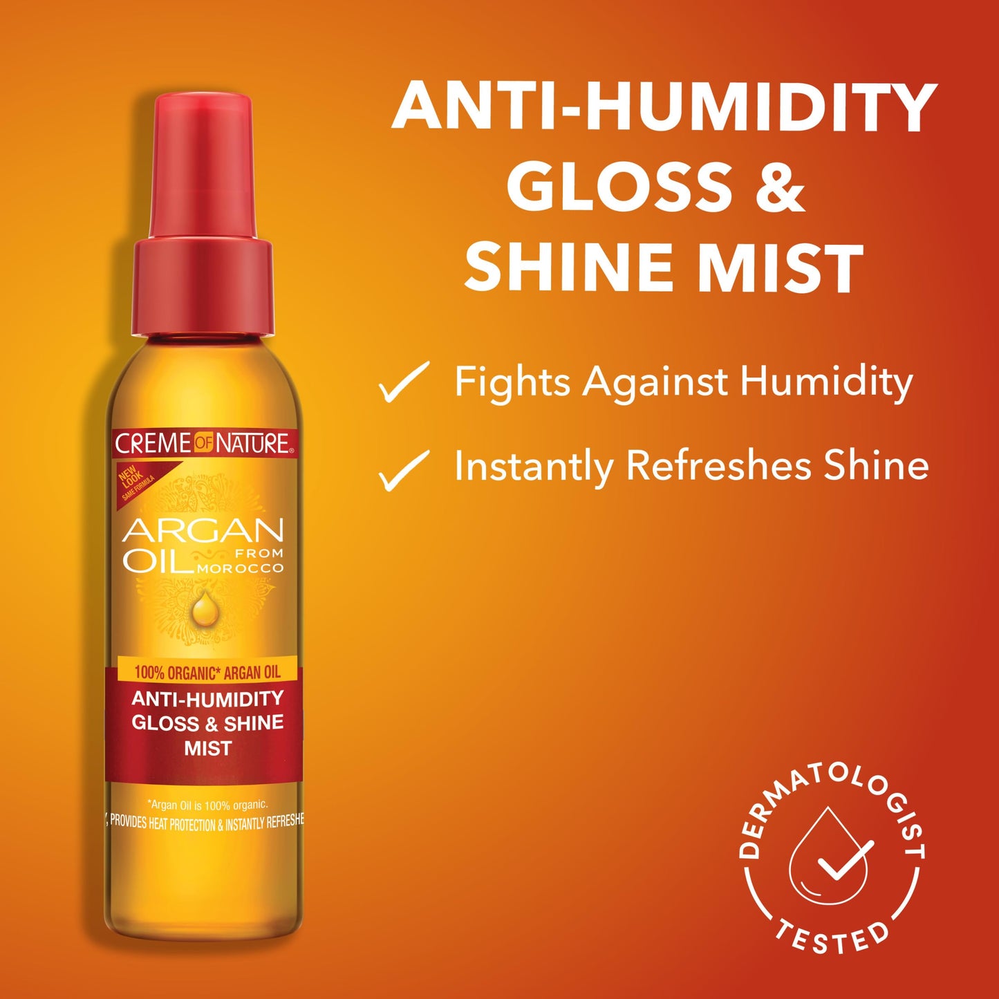 Creme of Nature Anti-Humidity Gloss & Shine Mist, Lightweight Frizz Control and Heat Protection, Infused with 100% Organic Argan Oil from Morocco, 4 Beauty & Personal Care Creme of Nature
