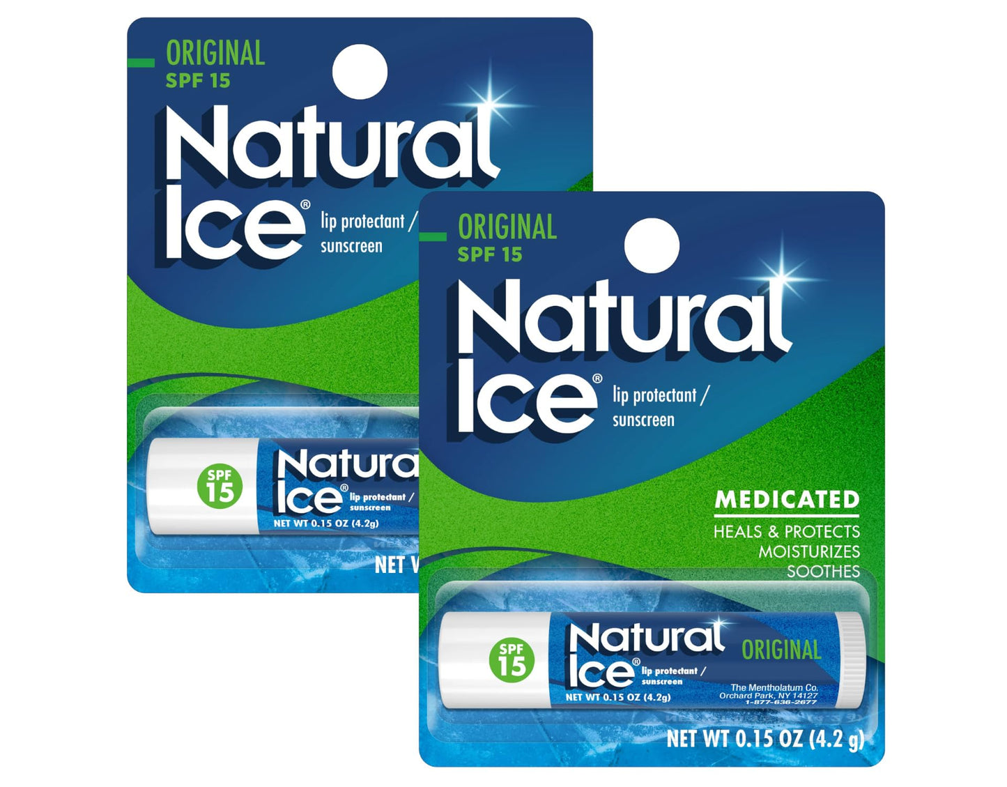 Mentholatum Natural Ice Lip Balm Original SPF 15 1 Each ( Pack of 2) Beauty and Personal Care Mentholatum