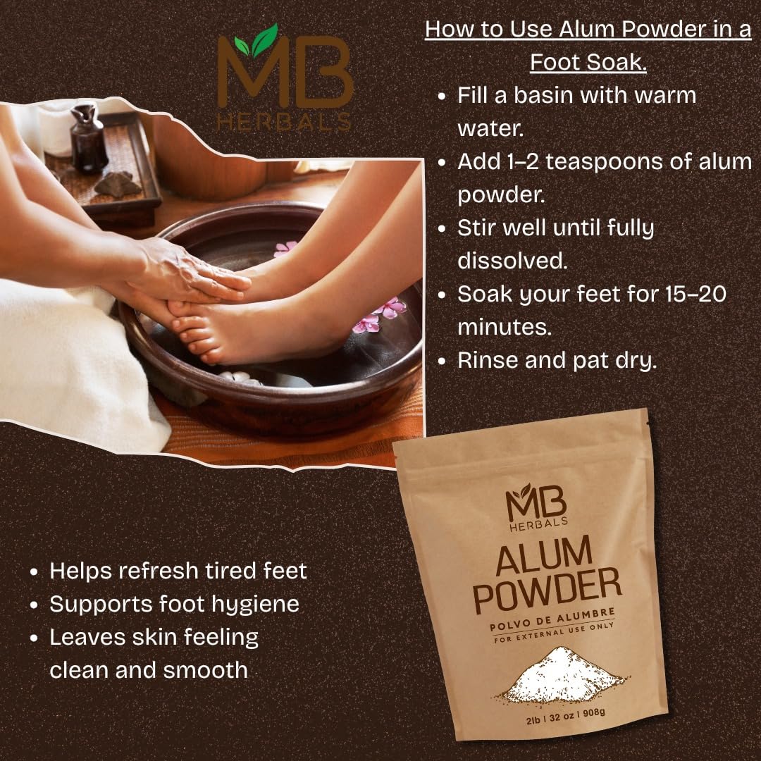 MB Herbals Alum Powder 100 Gram (3.5 oz) - Deodorant - After Shave - Leather Fabric and Paper Mordant - External Use Only Beauty and Personal Care MB Herbals