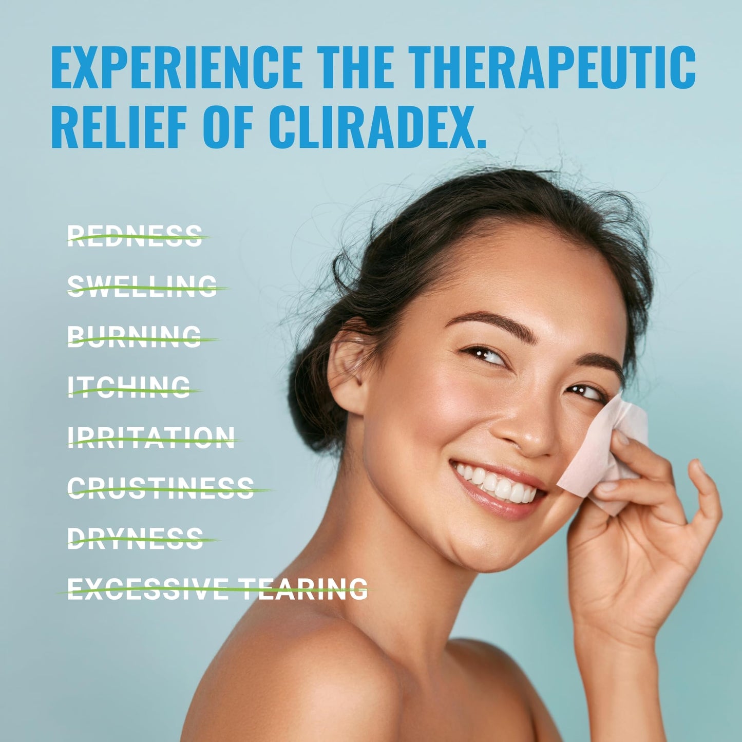 Cliradex Towelettes - Natural Face, Eyelash & Eyelid Cleanser - Wipes for Demodex, Blepharitis, Mgd and Red Irritated Eye Lid - Tea Tree Oil Extract. Beauty & Personal Care Cliradex
