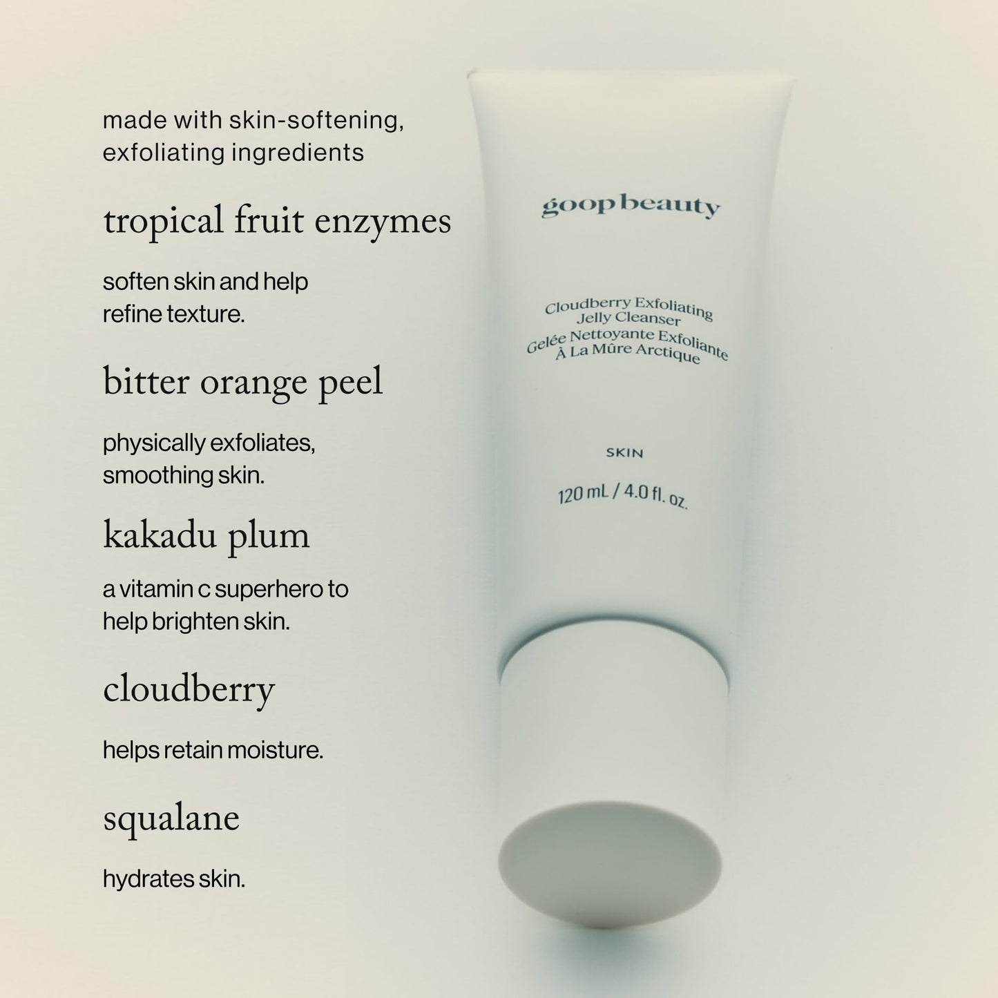 goop Beauty Exfoliating Jelly Cleanser | Face Wash to Clean & Smooth Skin | Squalane, Kakadu Plum, & Vitamin C | Moisturizes & Soothes Skin | Paraben Beauty & Personal Care goop