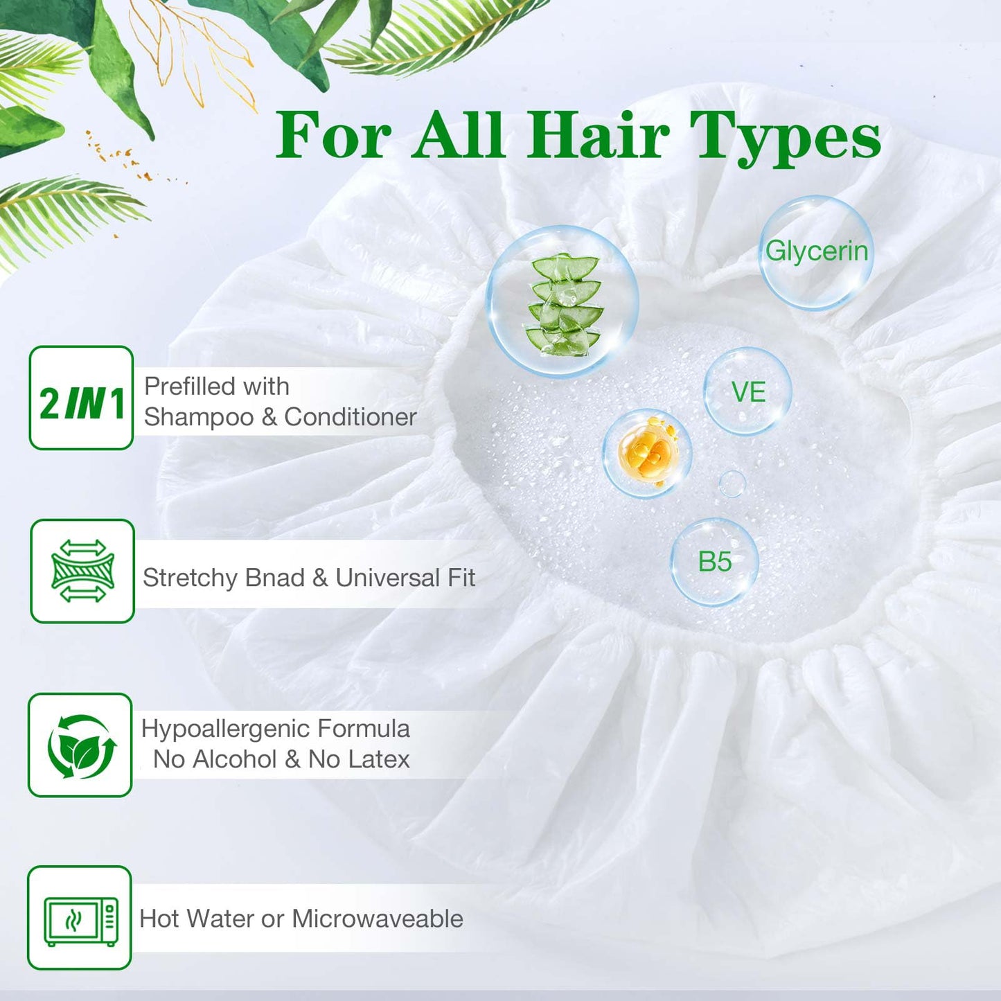 Shampoo Caps No Rinse, 12 Pack Waterless Shampoo Caps for Bedridden Patients and Elderly, Rinse Free Hair Washing Shower Caps for Post Surgery Beauty and Personal Care BestLink