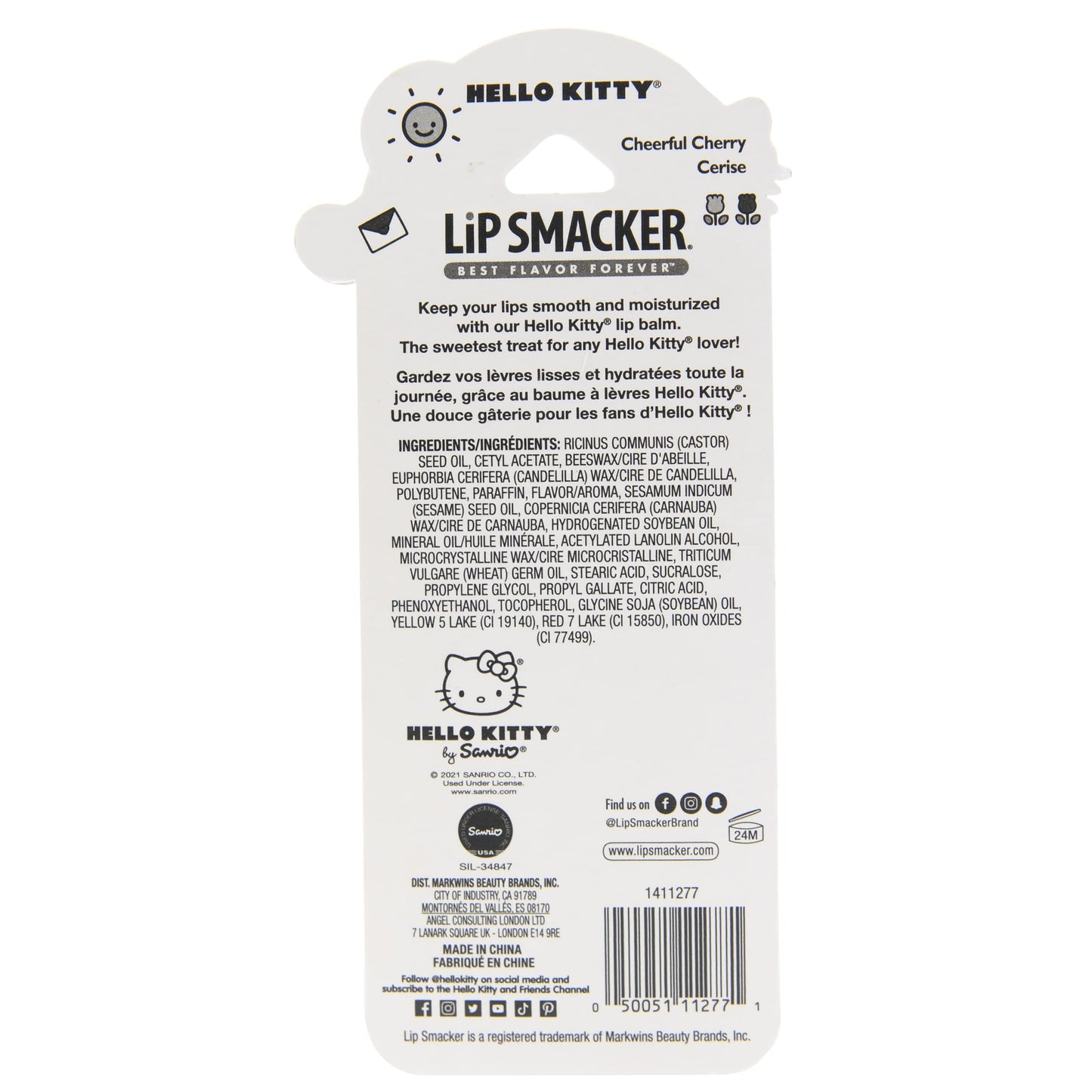 Lip Smacker Lippy Pals Sanrio Hello Kitty, Flavored Moisturizing & Smoothing Soft Shine Lip Balm, Hydrating & Protecting Fun Tasty Flavors Beauty & Personal Care Lip Smacker