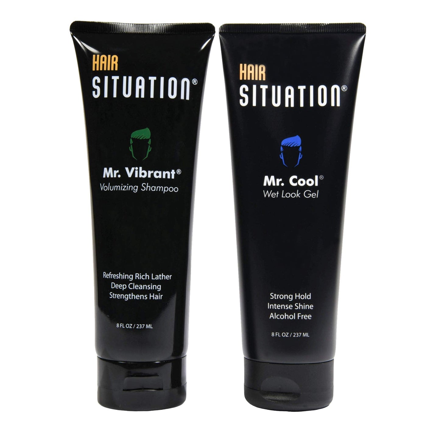 Hair Situation Mr. Cool Wet Look Hair Gel - Strong Hold, High Shine and Alcohol-Free Formula Mr. Vibrant Volumizing Shampoo for Thinning and Receding Beauty & Personal Care Hair Situation