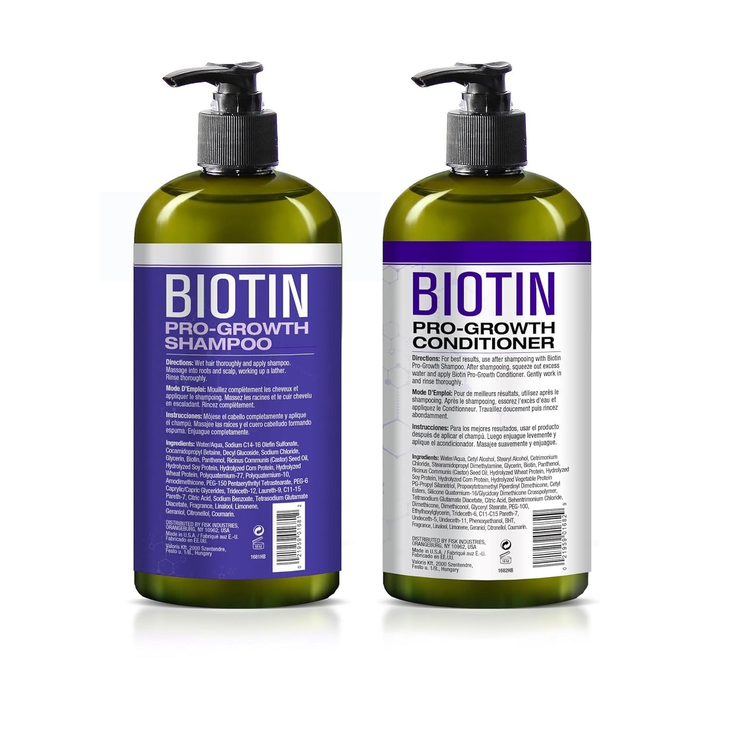Hair Chemist Biotin Pro-Growth Shampoo & Conditioner Gift Box- Includes 33.8oz Shampoo & 33.8oz Conditioner Beauty & Personal Care Hair Chemist