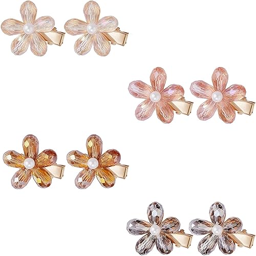 Crystal Hair Clips Small Pearl Hairpins Textention Fashion Hair Barrettes Decorative Bling Hair Accessories for Women Ladies Beauty & Personal Care Textention