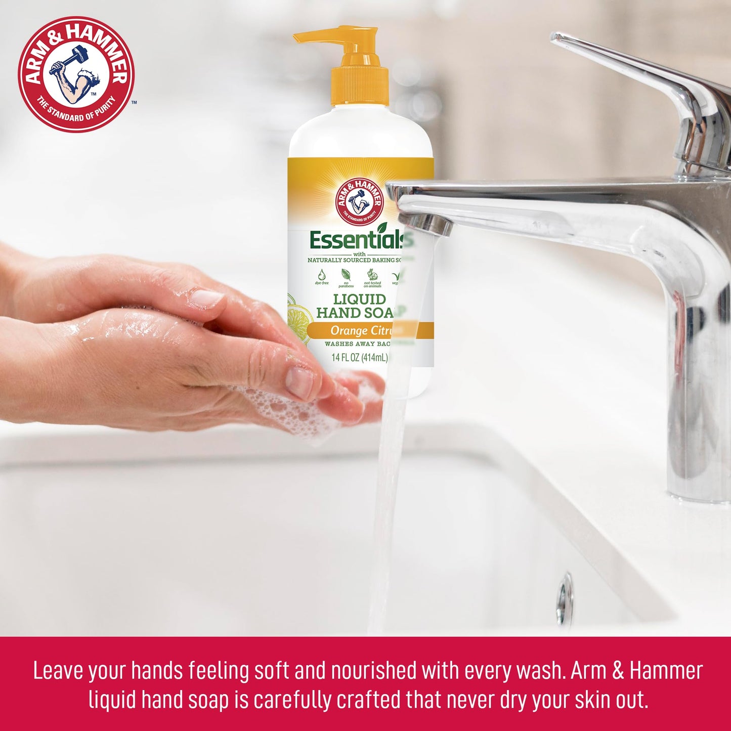 Arm & Hammer Liquid Hand Soap for Skin Cleaning - Cleanser for Kitchen & Bathroom with Fresh Rain Water Scent - Natural Hand Soap Cleanses, Softens 14 Beauty & Personal Care Arm & Hammer