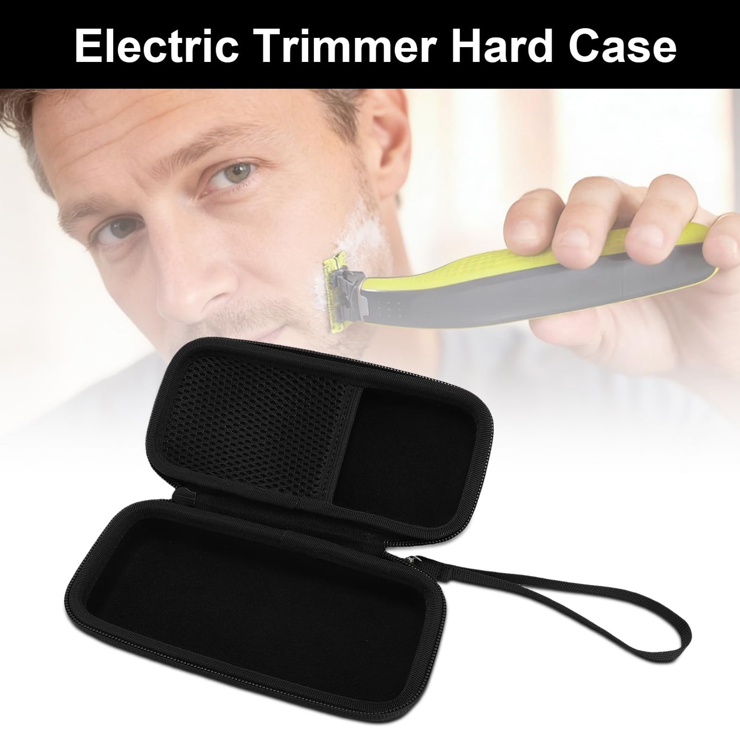 Diyeeni Hard EVA Travel Case Face and Body Hybrid Electric Trimmer Shaver, Protective Organizer with Mesh Pocket for Small Accessories, for QP2520 Beauty and Personal Care Diyeeni