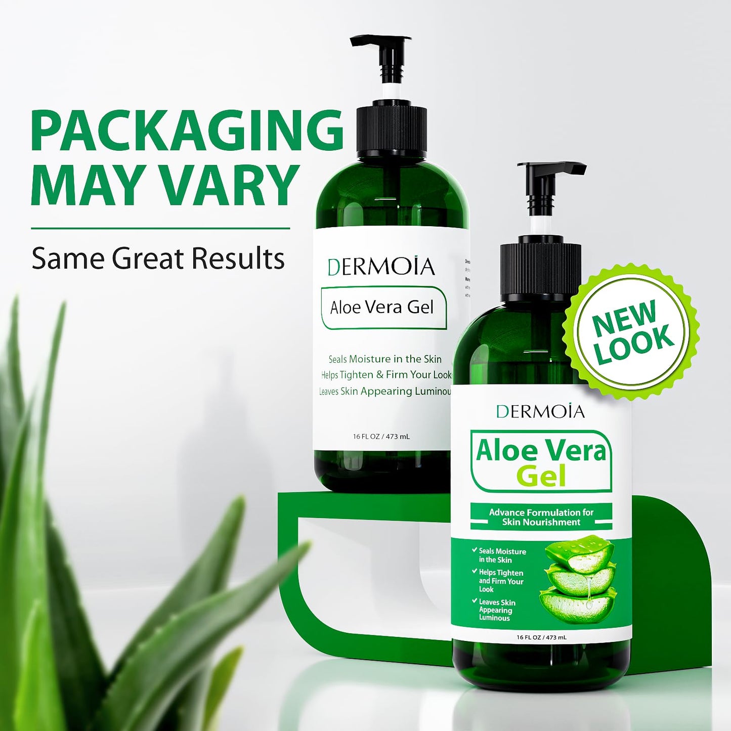 DERMOIA Aloe Vera Gel Body Moisturizer - Sunburn Relief Aloe Vera Gel for Skin with Apple Stem Cell, Cucumber & Violet Hydrosol - Hydrating Facial Beauty & Personal Care DERMOIA