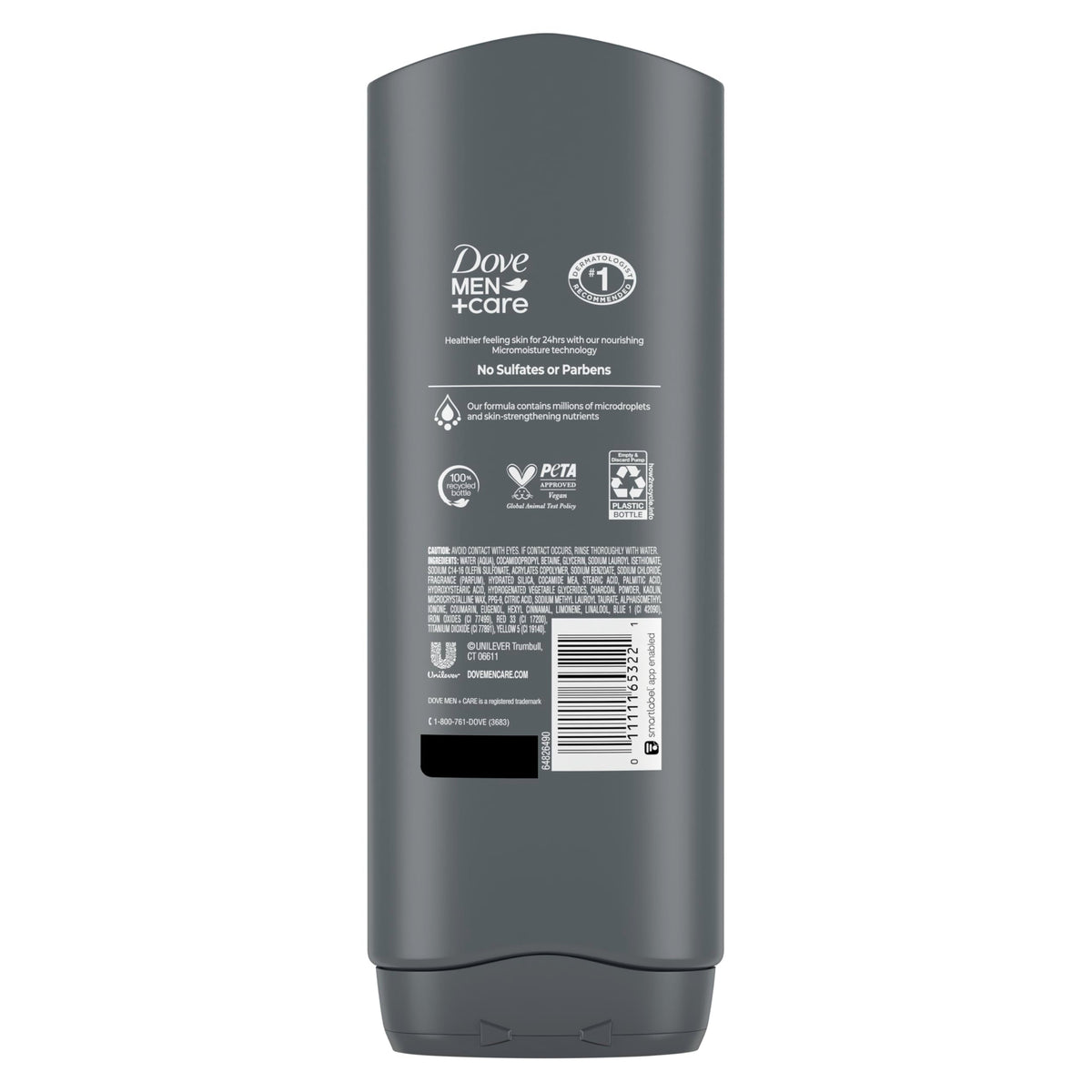 DOVE MEN + CARE Body and Face Wash Purifying Charcoal + Clay Body Wash for Men with 24-Hour Nourishing Micromoisture Technology 18 oz Beauty & Personal Care DOVE MEN + CARE