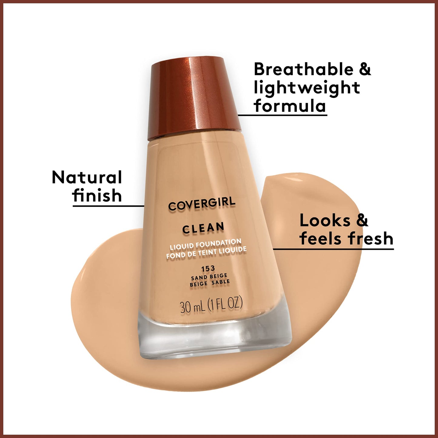 COVERGIRL, Clean Makeup Foundation, Natural Beige, 1 oz, 1 Count (packaging may vary) Beauty & Personal Care COVERGIRL