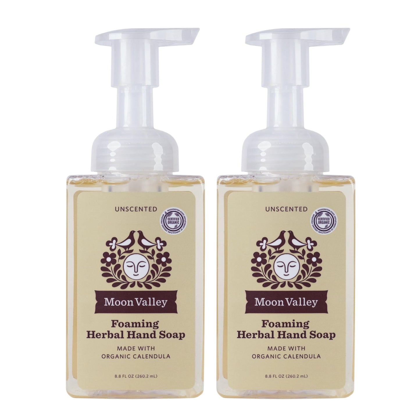 Moon Valley Herbal Foaming Hand Soap, Unscented Two Pack, Vegan, Recyclable Bottle Beauty & Personal Care Moon Valley Organics