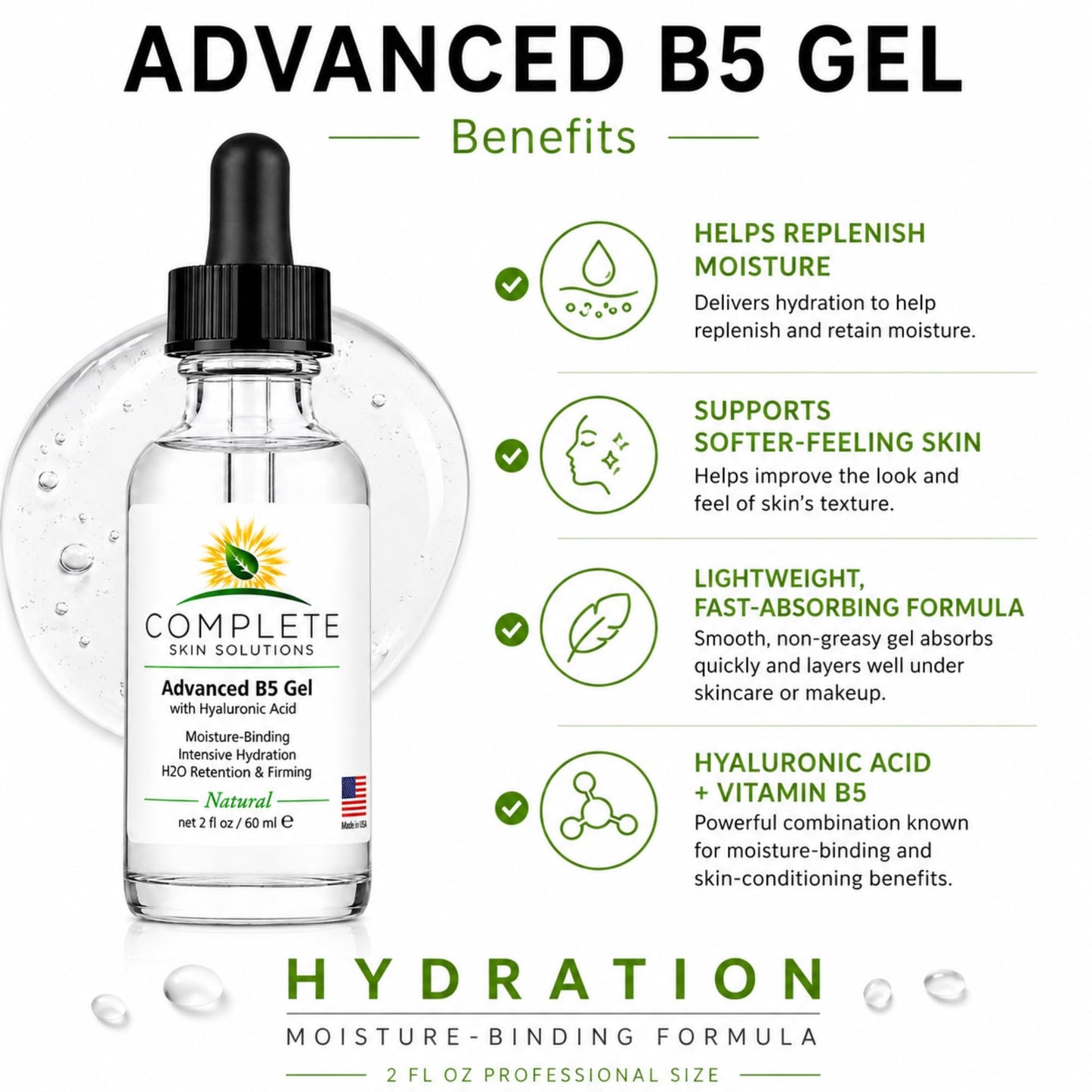 Complete Skin Solutions Advanced B5 Gel with Hyaluronic Acid 2 oz Beauty & Personal Care COMPLETE SKIN SOLUTIONS