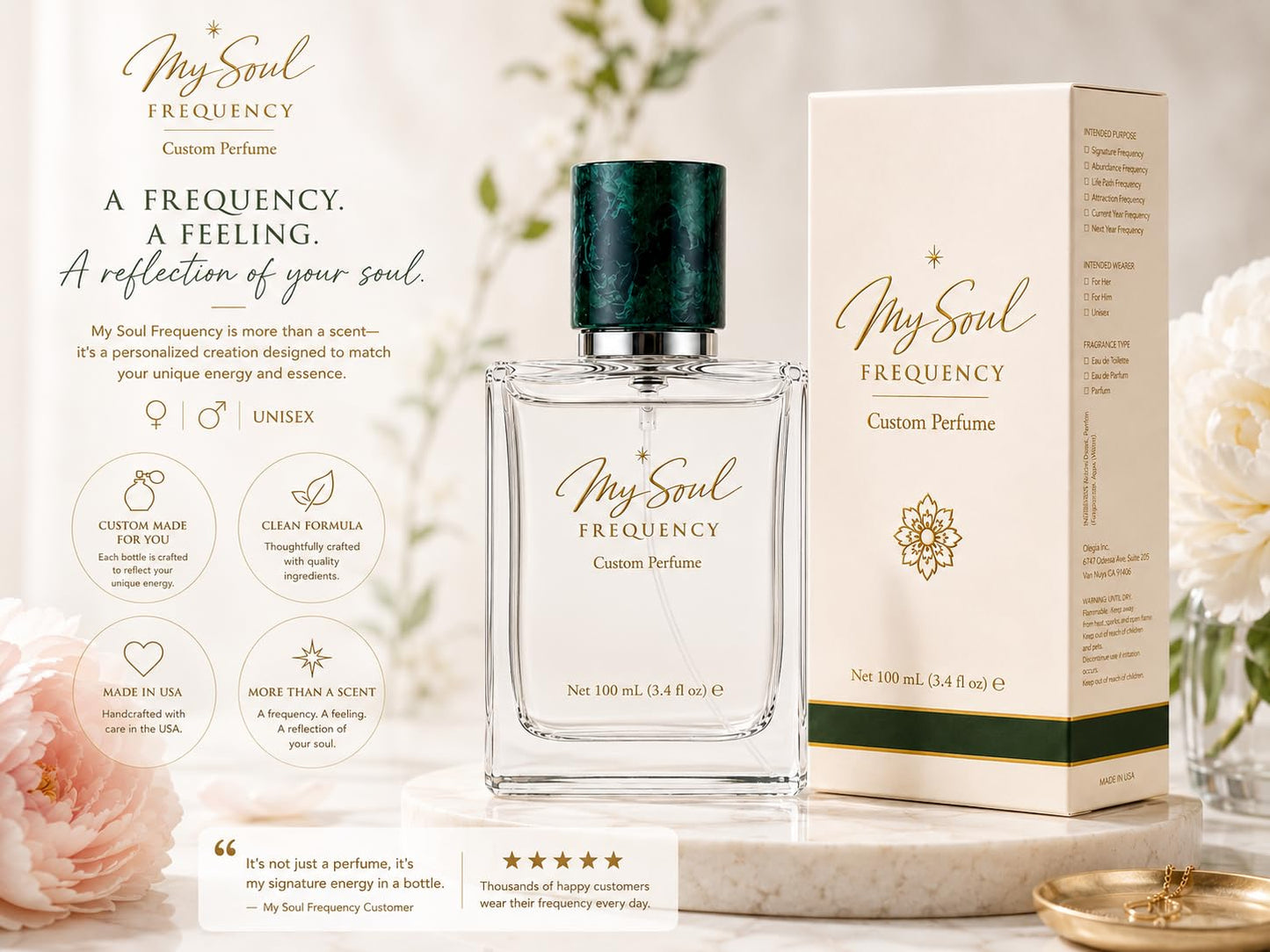 Laritelle My Soul Frequency Custom Perfume, Personalized Date of Birth Fragrance for Women and Men, Unisex, 100 mL Beauty & Personal Care Laritelle