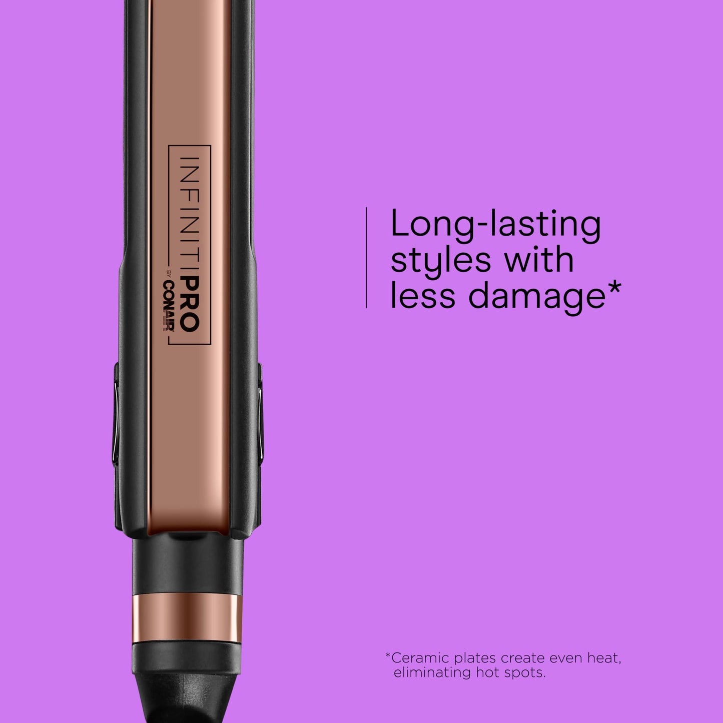 INFINITI PRO CONAIR Rose Gold Ceramic Flat Iron Hair Straightener, 1-Inch Flat Iron with Extra-Long Plates, including a Floating Plate, Advanced Heat Beauty & Personal Care INFINITIPRO BY CONAIR