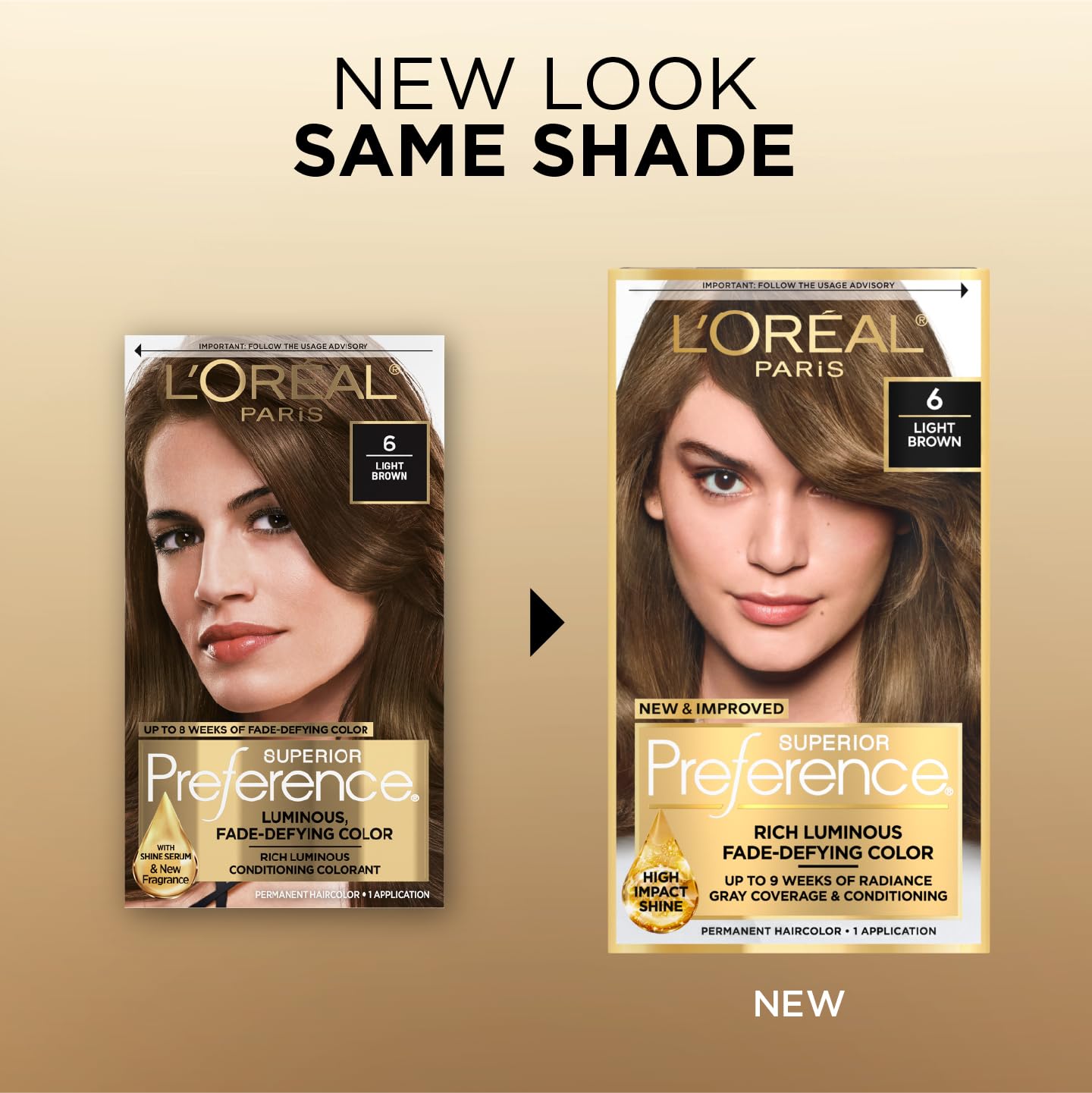 L'Oreal Paris Superior Preference Fade-Defying + Shine Permanent Hair Color, 6 Light Brown, Pack of 1, Hair Dye Beauty & Personal Care L'Oreal Paris