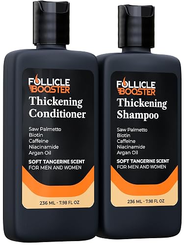 Biotin Hair Growth Shampoo and Conditioner Set for Men and Women - Thickening Treatment for Thinning Hair - Natural and Vegan DHT Blocker for Hair Beauty & Personal Care FOLLICLE BOOSTER