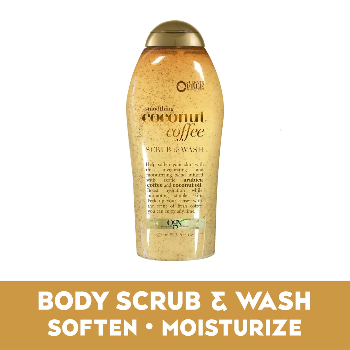 OGX Smoothing + Coconut Coffee Exfoliating Body Scrub with Arabica Coffee & Coconut Oil, Moisturizing Body Wash for Dry Skin Beauty & Personal Care OGX