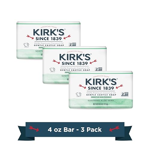 Kirk's Gentle Castile Soap - Soothing Aloe Vera, 4 Ounce (Pack of 3) Beauty & Personal Care Kirk's