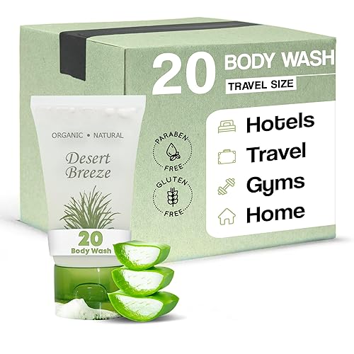 Travel Size Hotel Body Wash 20 Count 1 oz Bottles Guest Amenities for Vacation Rentals and Short Term Rentals Paraben Free Green Tea & Lemongrass Beauty & Personal Care Desert Breeze