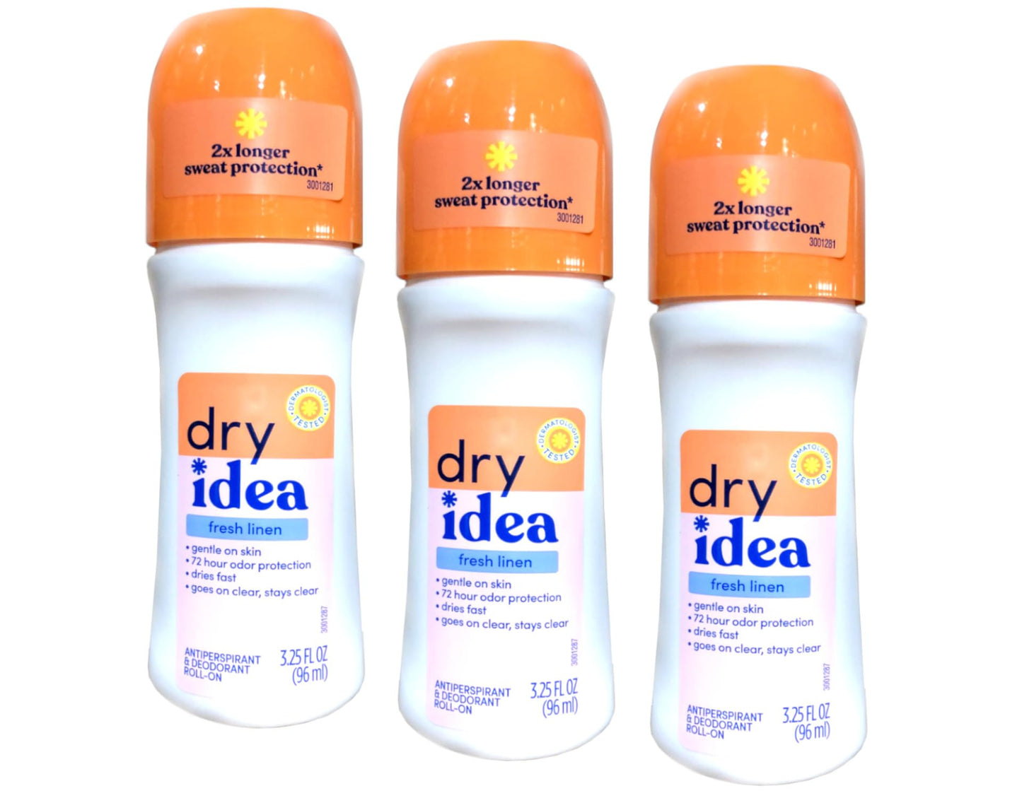 Dry Idea Antiperspirant Deodorant Roll-On, Fresh Linen, 3.25 fl oz (Pack of 3) Beauty and Personal Care Dry Idea