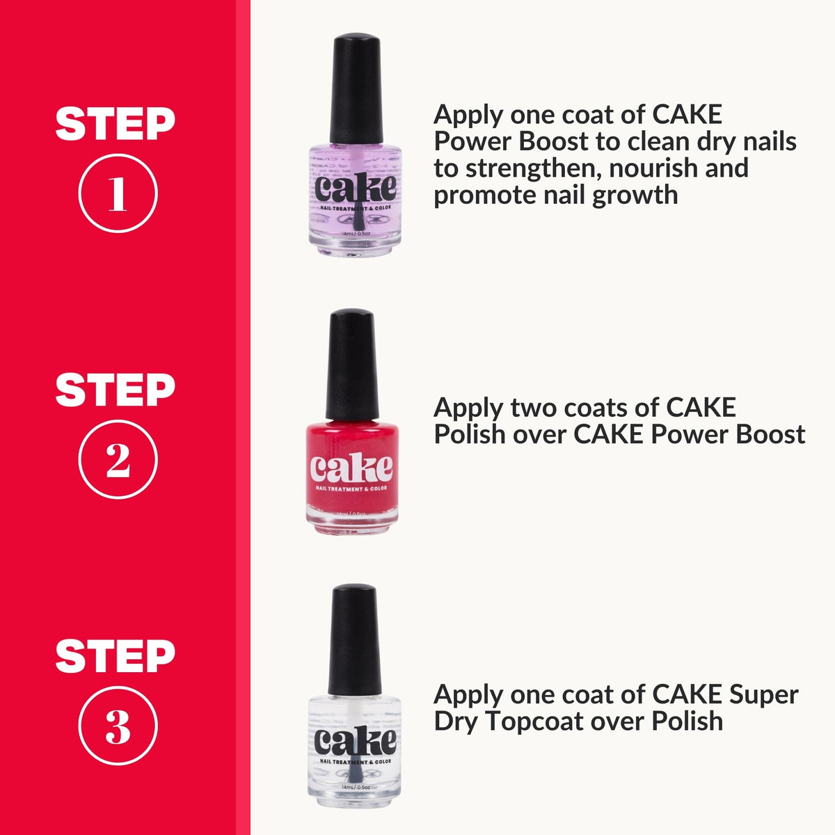 CAKE 21 Free Nail Polish, Nail Strengthener and Growth, Nail Repair for Damaged Nails, Fingernail Polish, Natural Nail Polish, Nail Concealer, Long