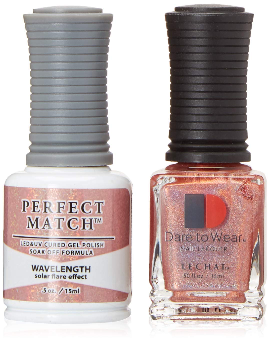 LeChat - Perfect Match Spectra Gel Polish - Wavelength - Terracotta Red Holographic Glitter - (0.5 Ounce) - Easy Application - Includes Bonus Nail