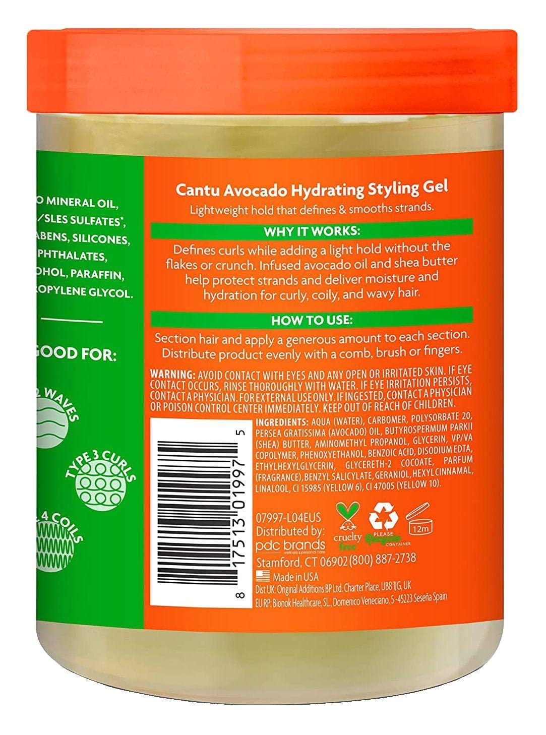 Cantu Avocado Hydrating Styling Gel 18.5 Ounce Jar (Pack of 2) Beauty & Personal Care Cantu