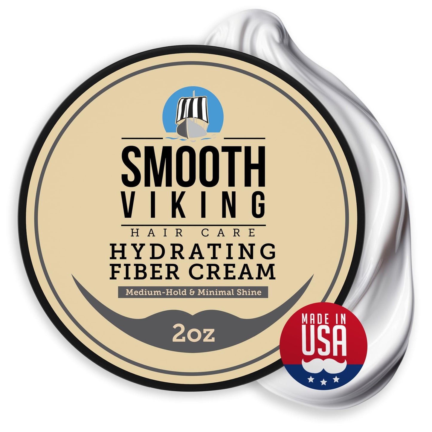 Smooth Viking Hydrating Fiber Cream for Men - Hair Gel with Flexible Styling, 2oz - Improves Hair Health, Natural Scent, Minimal Shine, Dairy-Free Beauty & Personal Care SMOOTH VIKING BEARD CARE
