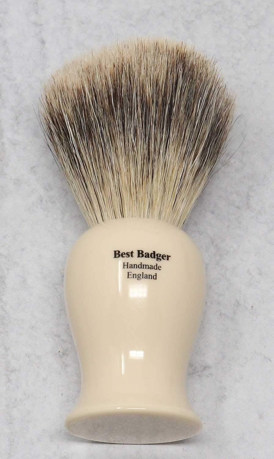 Edwin Jagger Medium Plaza Shaving Brush- Best Badger (Imitation Ivory) Beauty and Personal Care Edwin Jagger