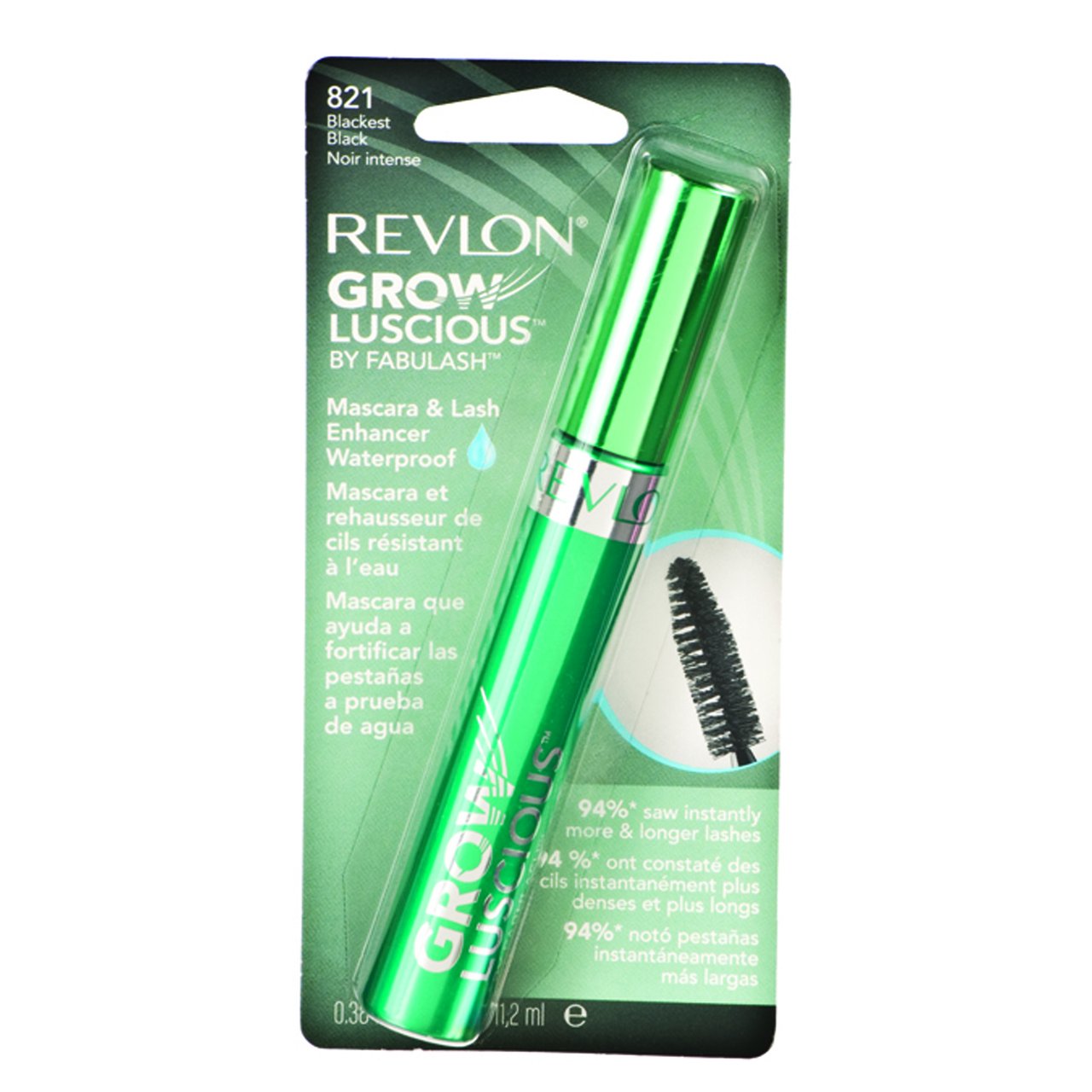 Revlon Grow Luscious by Fabulash, Waterproof, 821 Blackest Black, 0.38-Ounce Beauty & Personal Care REVLON