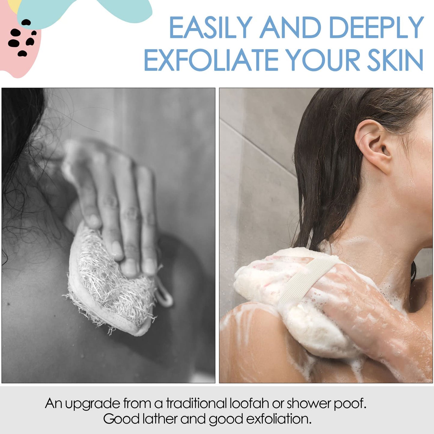 Evridwear Exfoliating Body Scrubber Heavy Exfoliating Bath Sponges for Men Women Shower Exfoliator Dead Skin Remover Loofah for Cleansing 3 Count Beauty & Personal Care Evridwear
