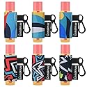 6 Pack Compact Clip-On Lipstick Holder Premium Release Hang Neoprene Sleeve Lip Balm with Hang Fits Most Standard Lip Balm (Abstract Painting) Beauty & Personal Care Homakover