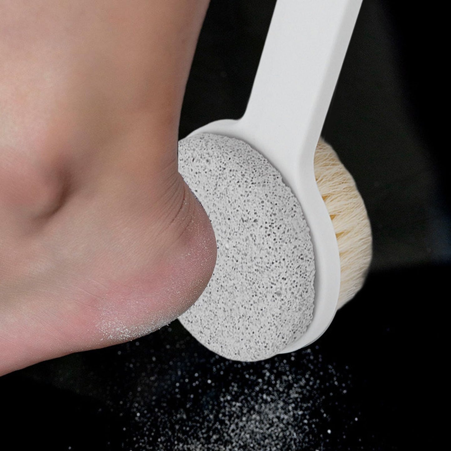 Saluaqui Pumice Stone Shower Brush 2 in 1 Reusable Long Handle Foot Scrubber for Deep Cleansing Soft Skin Exfoliation Bath and Shower Use Sturdy PP Beauty and Personal Care Saluaqui