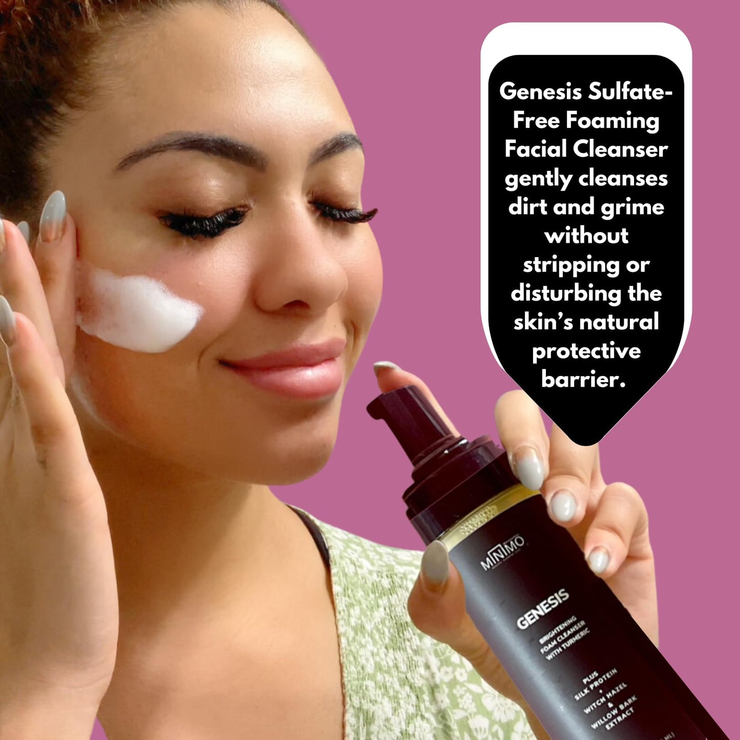 Minimo Bath & Body Genesis Sulfate-Free Turmeric Facial Cleanser | Turmeric Foaming Cleanser For Sensitive Skin | Facial Wash For Women & Men, Oily Beauty & Personal Care Minimo Bath & Body