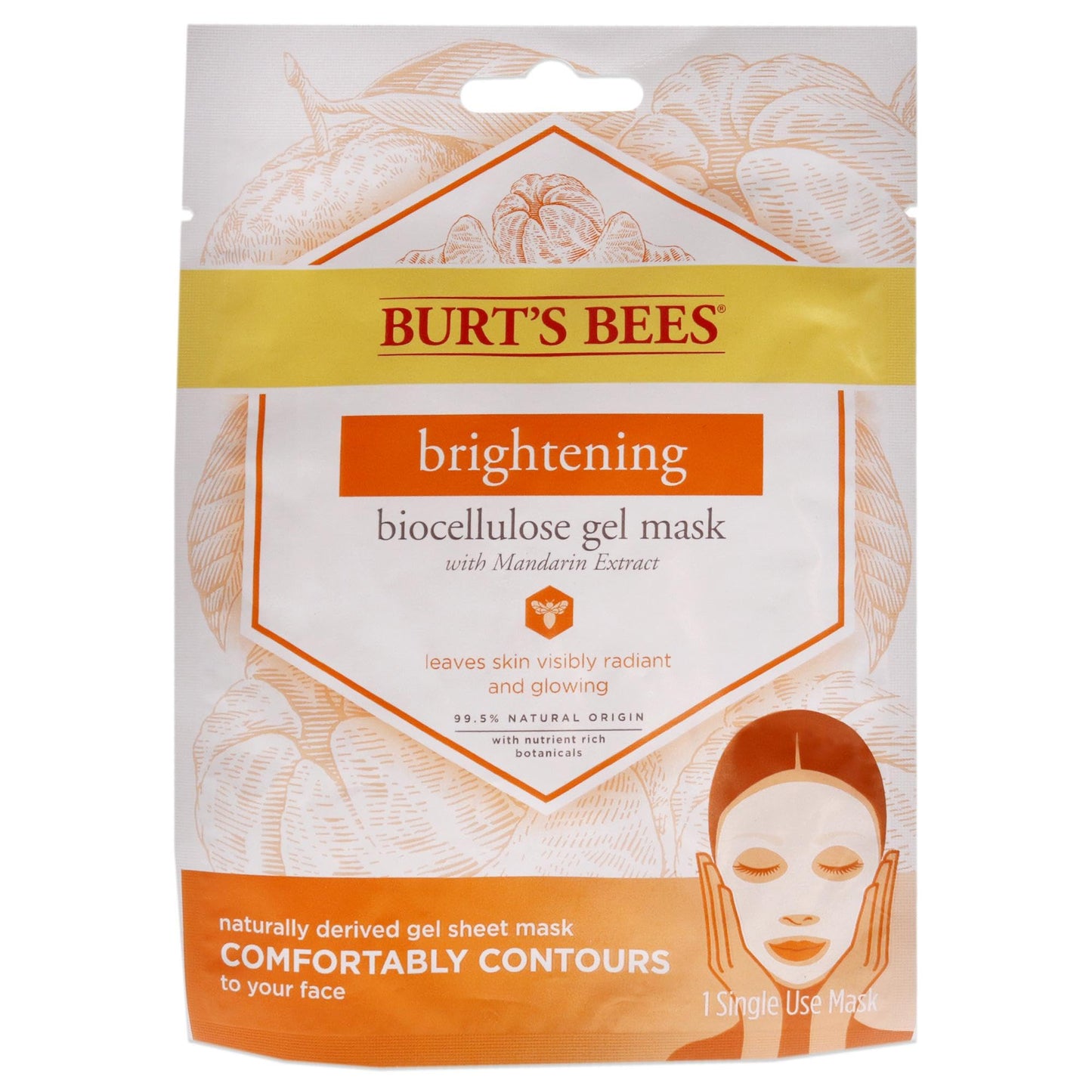 Burt's Bees Brightening Biocellulose Gel Face Mask, Mandarin Beauty & Personal Care Burt's Bees