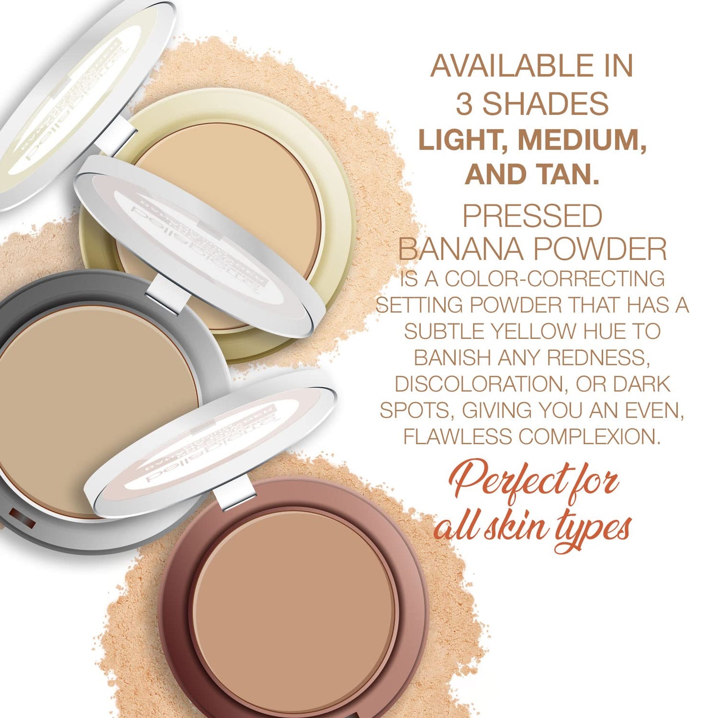 Bellapierre Pressed Banana Setting Powder - Compact Color-Correcting Banana Powder, Matte Translucent Finish, Under-Eye Brightening Baking Powder Beauty & Personal Care bellapierre