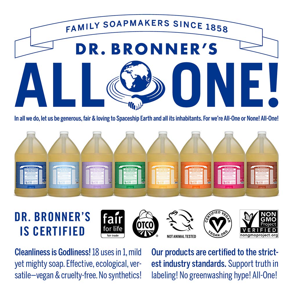 Dr. Bronner's - Pure-Castile Liquid Soap (Citrus, 1 Gallon) - Made with Organic Oils, 18-in-1 Uses: Face, Body, Hair, Laundry, Pets and Dishes Beauty & Personal Care Dr. Bronner's