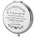 GAOLZIUY Granddaughter Gifts from Grandma and Grandpa, Gifts for Granddaughter, to My Granddaughter Makeup Compact Mirror Sliver, Granddaughter Beauty & Personal Care GAOLZIUY