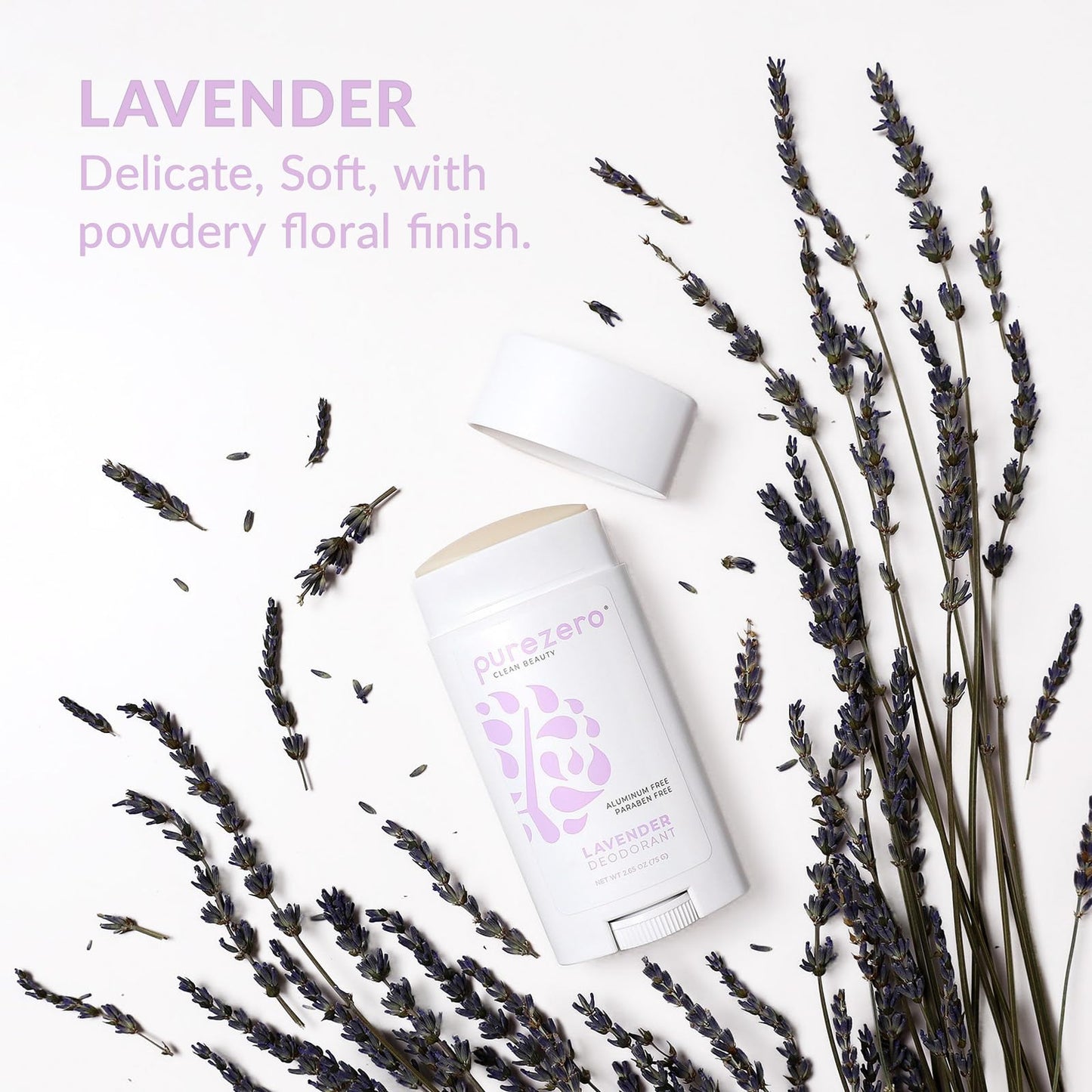 Purezero Deodorant - LAVENDER - Aluminum & Paraben Free with Baking Soda and 24-Hour Odor Protection - For Women & Men - Infused with Shea Butter Beauty and Personal Care Purezero