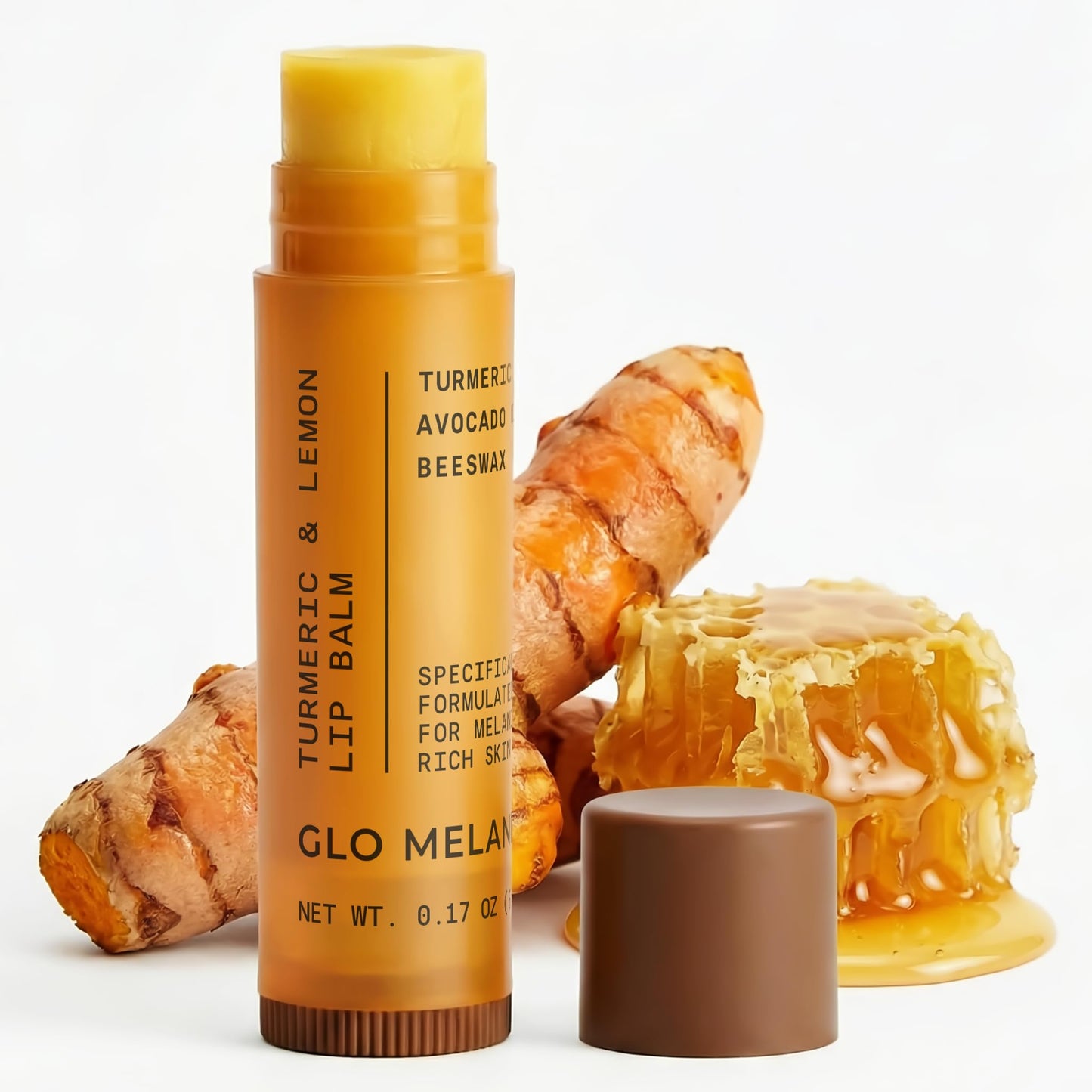 Glo Melanin All Natural Lemon and Turmeric Lip Balm - Natural Lip Balm Illuminate Your Smile, Brighten & Nourish Dark Lips Effortlessly - For Smokers Beauty and Personal Care Glo Melanin