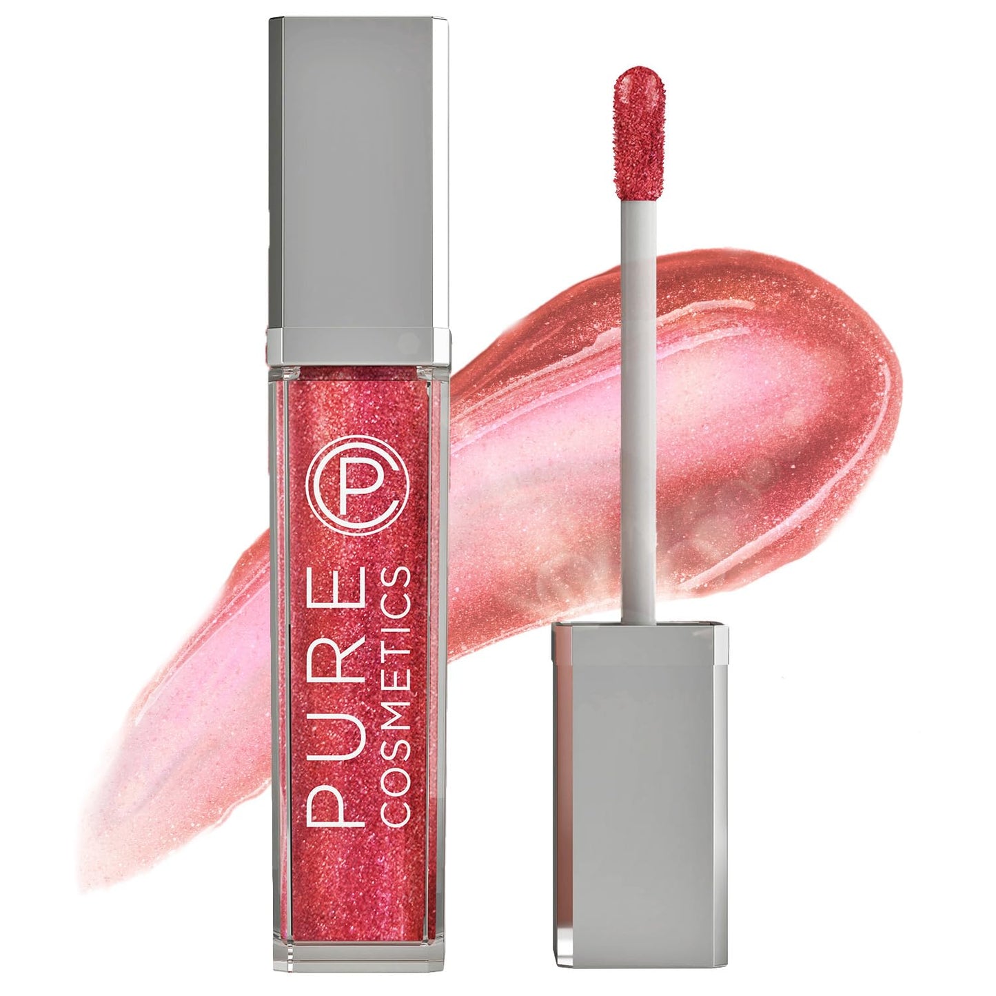 Pure Illumination Light-Up Lip Gloss with LED-Lit Applicator Brush + Side Mirror, Jojoba Oil, & Vitamin E - Interstellar Sheer Tint Beauty & Personal Care Pure Cosmetics