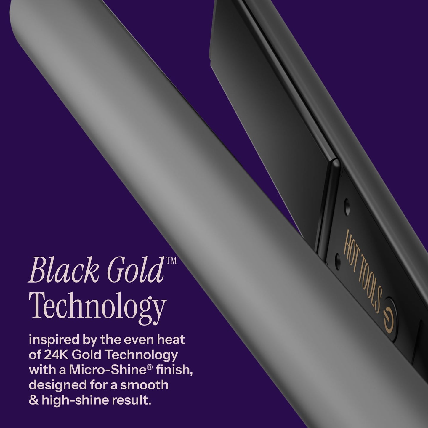 HOT TOOLS Black Gold Ionic 1 1/4 Inch Flat Iron, Use as Straightener for Sleek Straight Hair or Use Rounded Edges for Shiny Curls and Waves Beauty and Personal Care HOT TOOLS