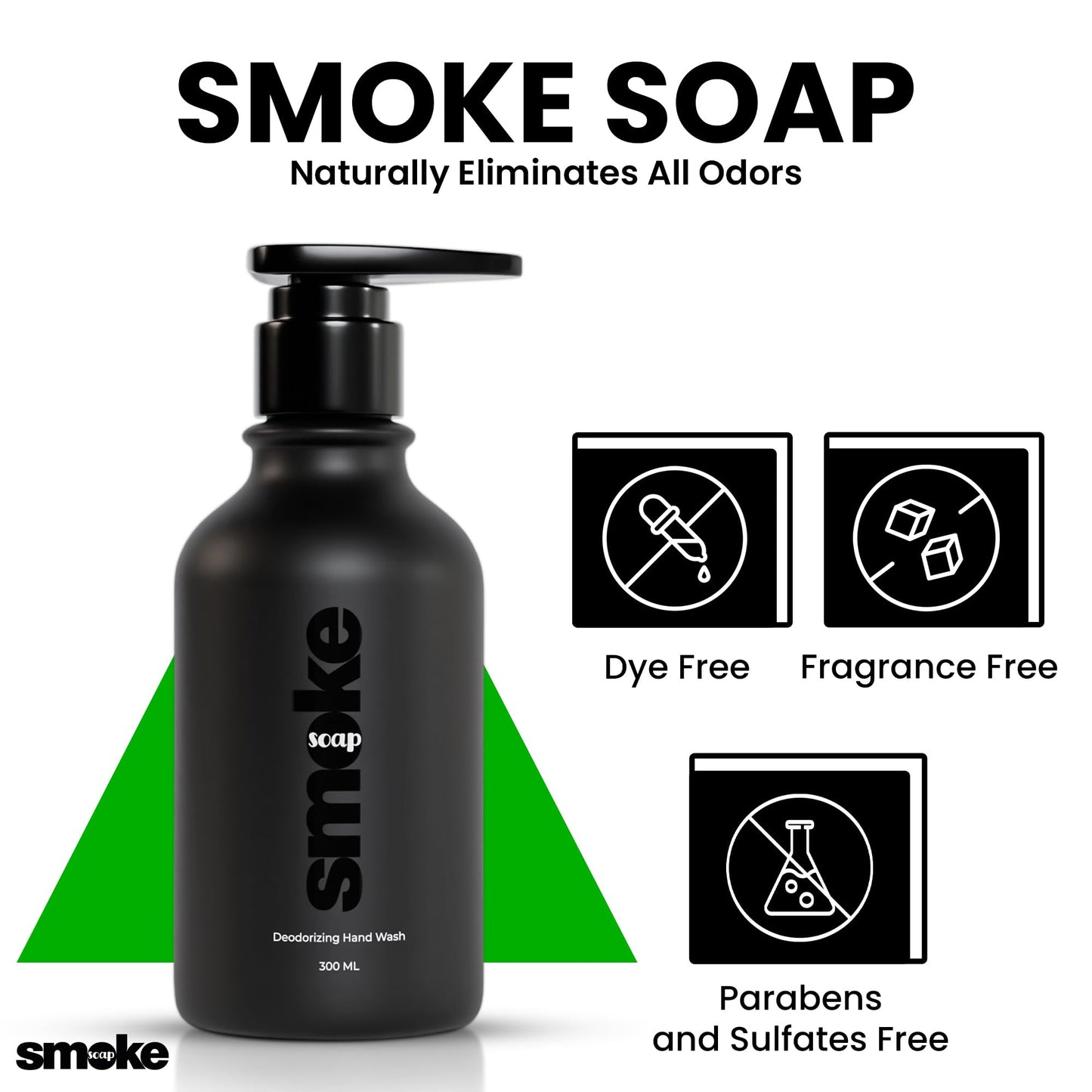 SMOKE SOAP Liquid Hand Soap Odor Neutralizing, Fragrance Free, Natural Soy-based Formula, Free of Sulfates, Parabens Free (300ml) Beauty & Personal Care SMOKE SOAP