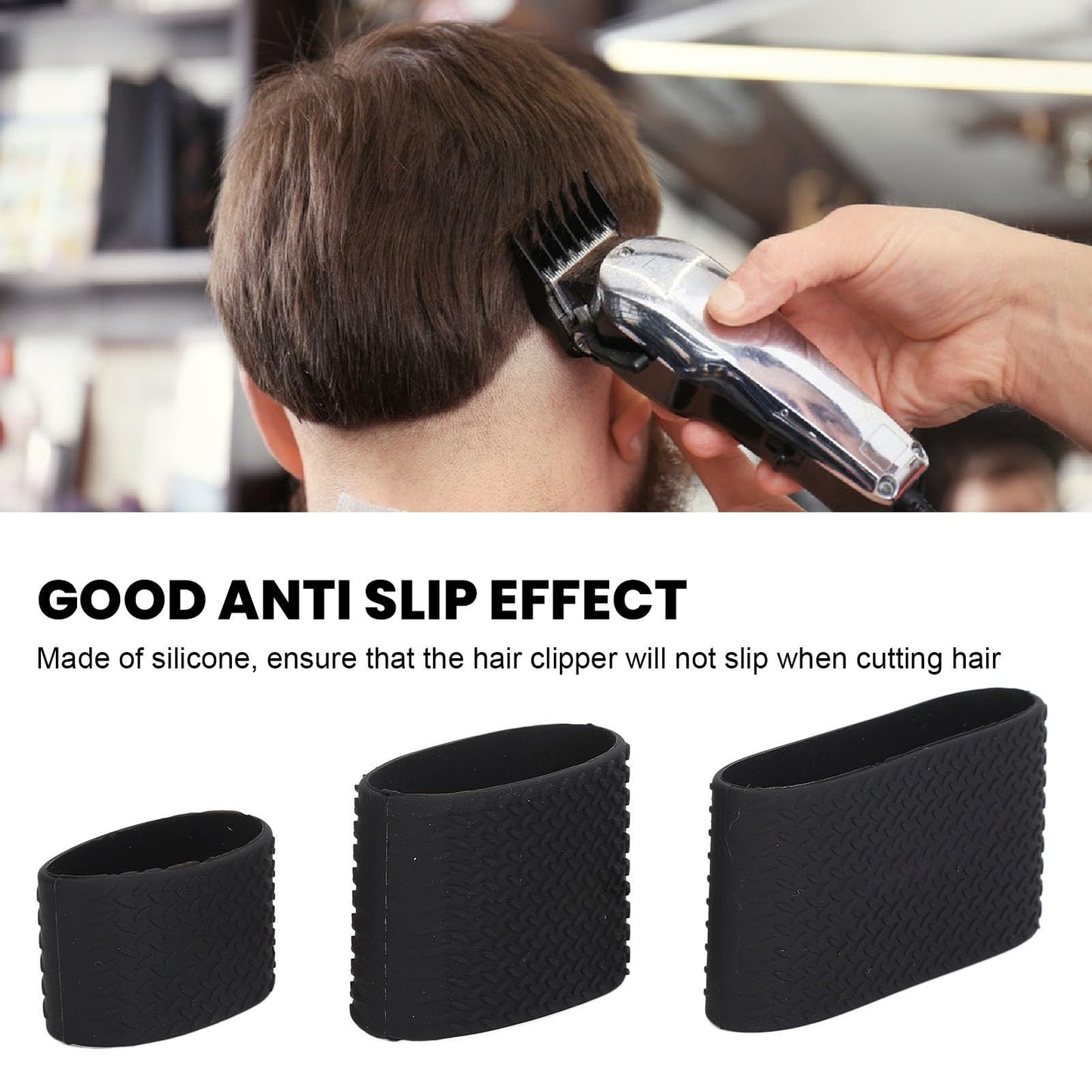 Cryfokt Clipper Bands, 3 PCS Clipper Sleeve for Barbers, Anti Slip Silicone Clipper Sleeve Silicone Case Heat Clipper Hair Mat Electric Clipper Beauty and Personal Care Cryfokt