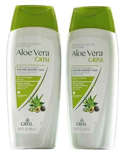 Grisi Aloe Vera Conditioner, Moisturizing Hair Product with Aloe Extract, Paraben-Free, 2-Pack for Soft and Shiny Hair, 13.5 FL Oz each Beauty & Personal Care Grisi