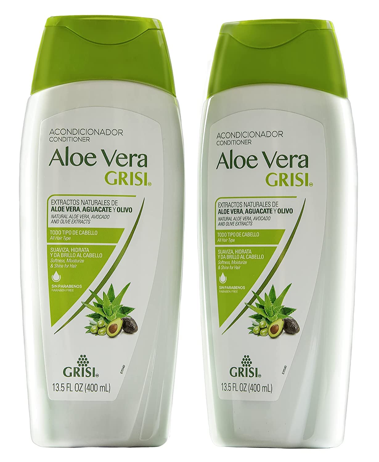 Grisi Aloe Vera Conditioner, Moisturizing Hair Product with Aloe Extract, Paraben-Free, 2-Pack for Soft and Shiny Hair, 13.5 FL Oz each Beauty & Personal Care Grisi