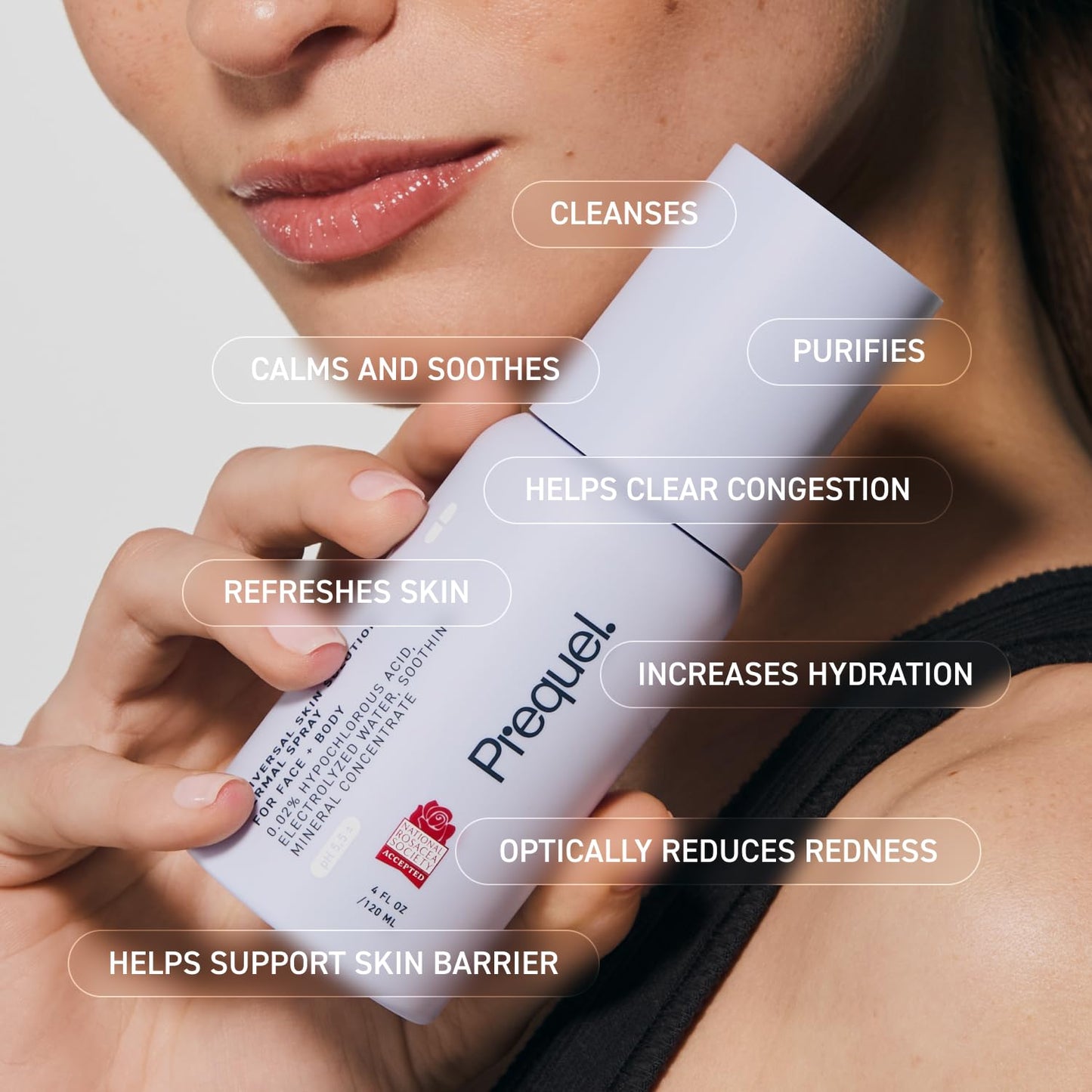 Prequel Skin Universal Skin Solution Hypochlorous Acid Spray for Face and Body. Fine Mist HOCL Facial Cleanser and Dermal Spray with Minerals Beauty & Personal Care Prequel