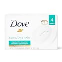 Dove Moisturizing Beauty Bar for Softer Skin, Fragrance-Free, Hypoallergenic Beauty Bar Sensitive Skin Effectively Washes Away Bacteria While Beauty & Personal Care Dove